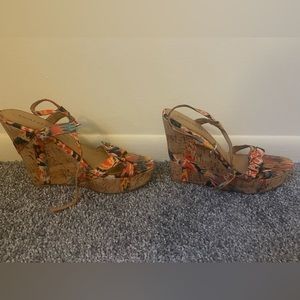 Chinese Laundry multi color cork wedges -size 10